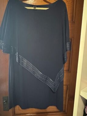 Navy formal cocktail dress.